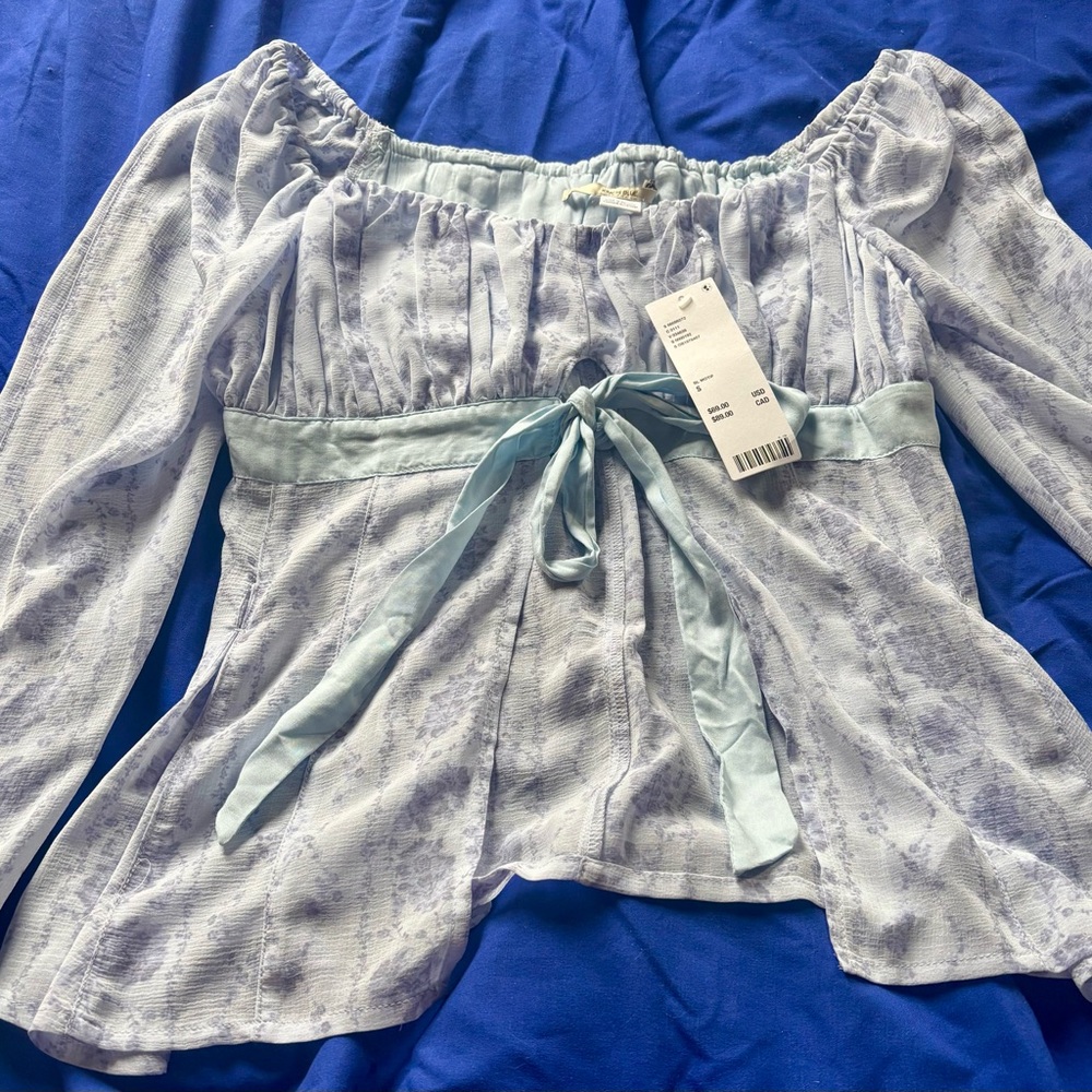 Elegant Light Blue Women's Top